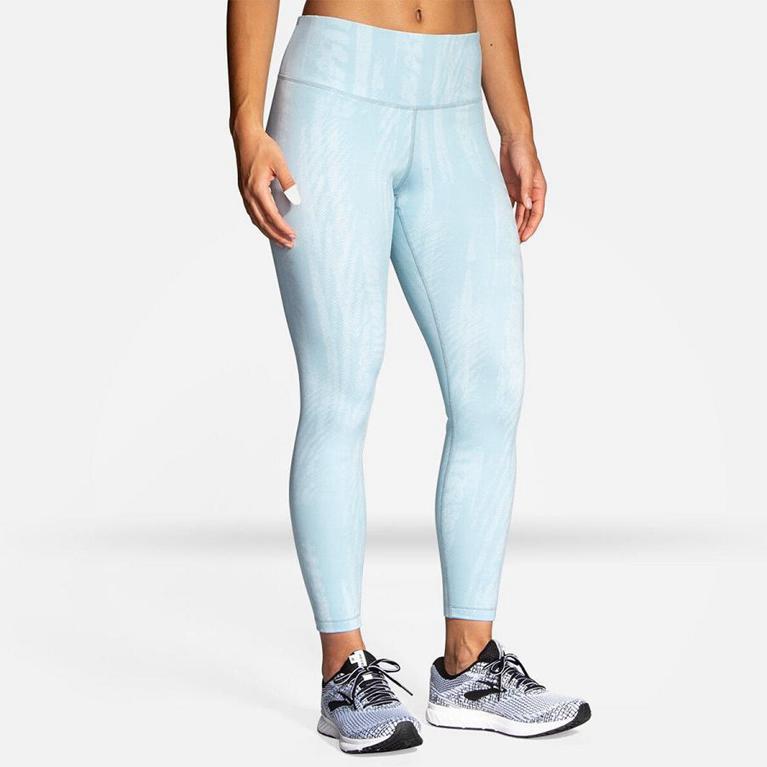 Brooks Formation Running Leggings - Women's - Blue (61284-IGNE)